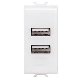 Corus - White Dual USB Socket 1 Module 2.1A Source